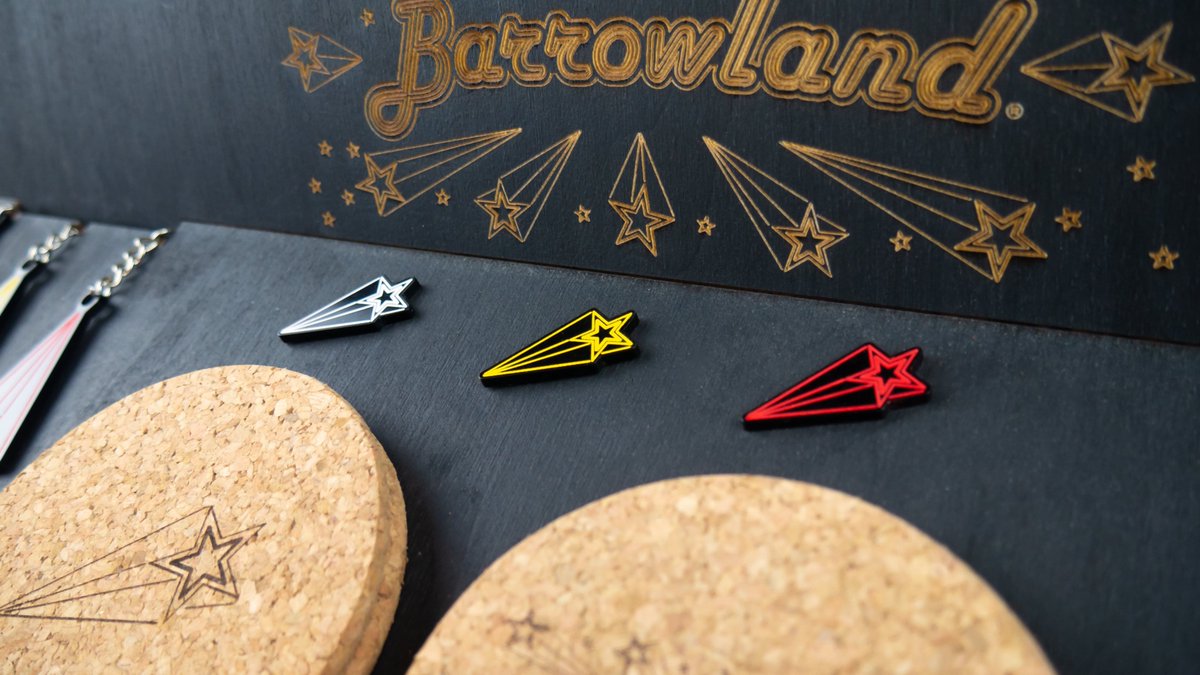 thisismakers's tweet photo. Star Pin Badges - Available in White, Yellow and Red at https://t.co/dcx92OKKhN #JoinTheBarrowlandFamily @TheBarrowlands 🎶

#keepmusicalive #thisismakers #lasercutting #madeonglowforge #barrowlandmerchandise https://t.co/AI95HdPG3m
