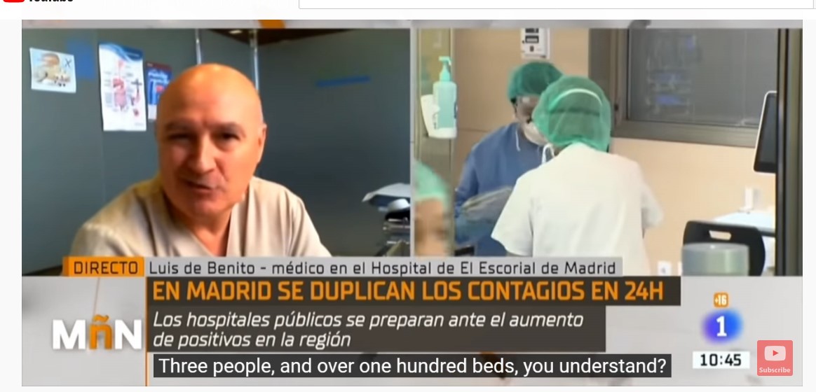 Listen to this Spanish doctor downplay fear porn on Covid19, also points out that testing PCR positive doesn't mean one is ill, and questions efficacy and need for a vaccine that Pharma wants to sell...Refreshing to hear another non-alarmist expert.