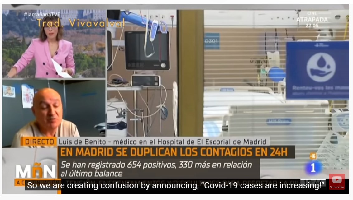 Listen to this Spanish doctor downplay fear porn on Covid19, also points out that testing PCR positive doesn't mean one is ill, and questions efficacy and need for a vaccine that Pharma wants to sell...Refreshing to hear another non-alarmist expert.