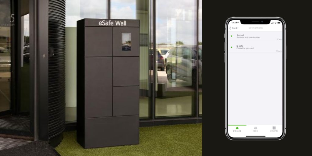 OpenMotics's tweet photo. Do you know Esafe? 📦🔒
This parcel letterbox is fully integrated in our Smart Living system. In the OpenMotics App you will get a notificiation of the delivery of your parcels. Handy, right? 📬
#automation #OpenMotics #Package #eSafe #Safety #Parcelbox https://t.co/XHOE5NnpNI
