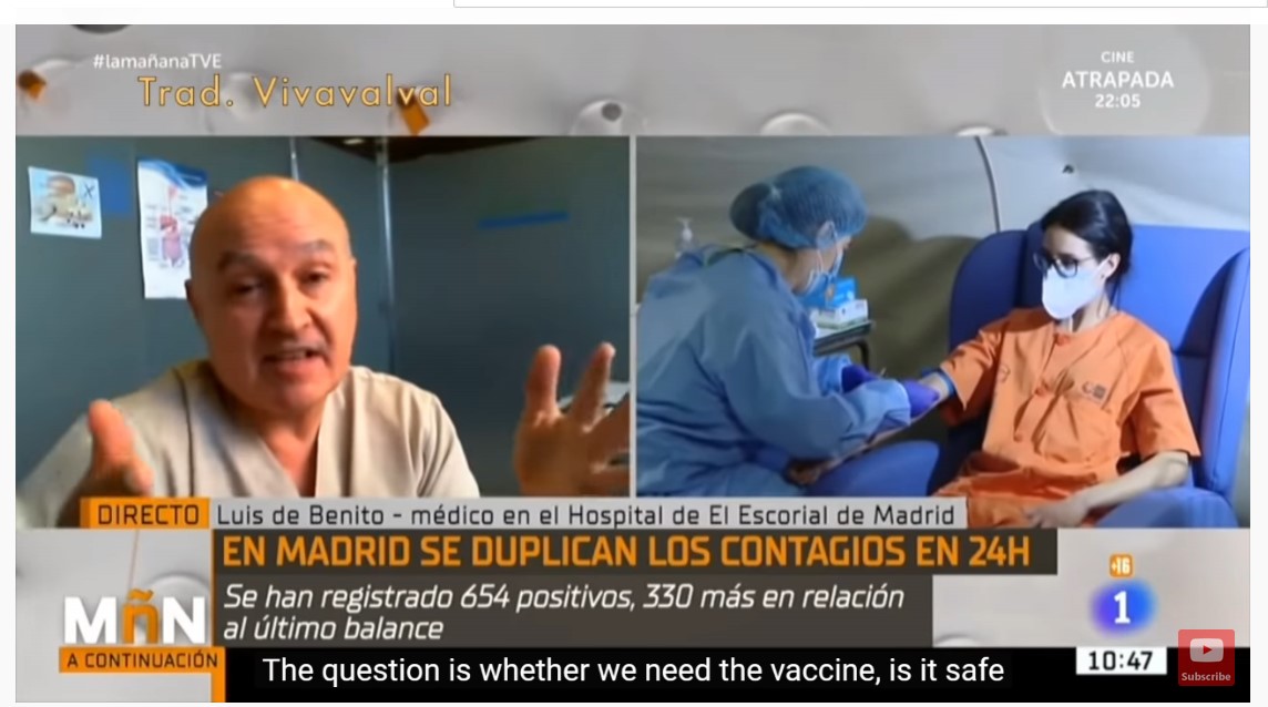 Listen to this Spanish doctor downplay fear porn on Covid19, also points out that testing PCR positive doesn't mean one is ill, and questions efficacy and need for a vaccine that Pharma wants to sell...Refreshing to hear another non-alarmist expert.