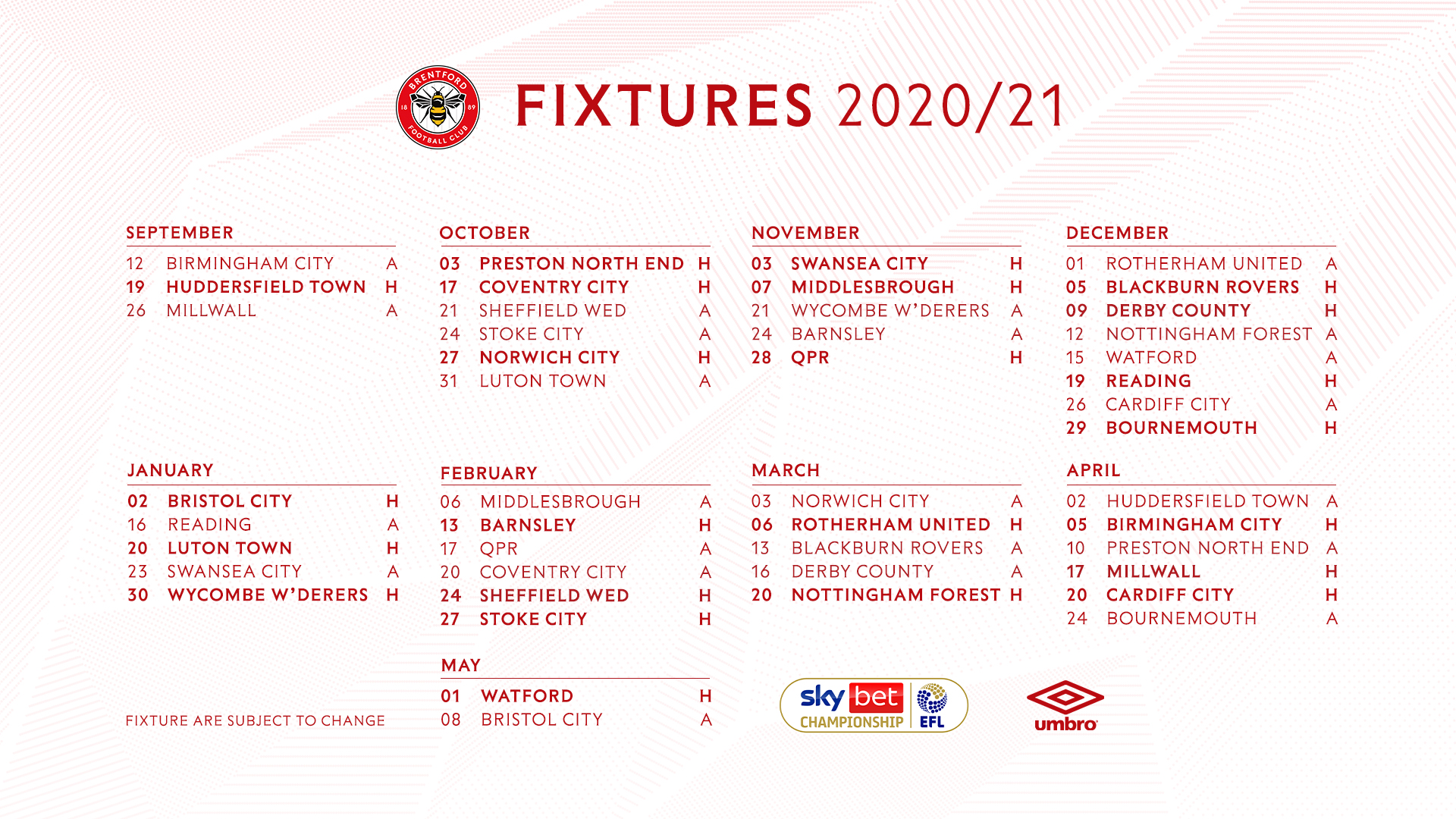 Brentford FC on X Our 20 21 Fixtures are out BrentfordFC https t JSMUhtYBL9 X