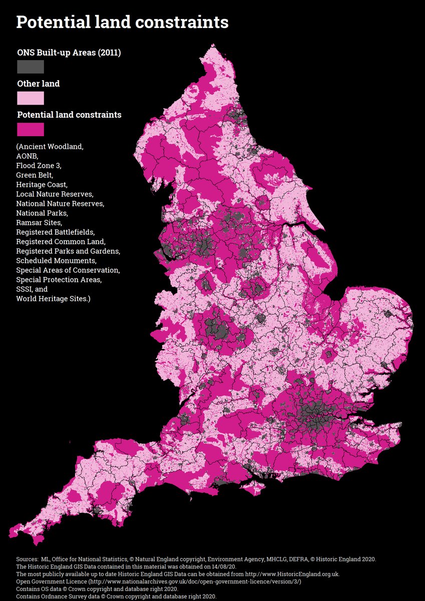 mjlegg's tweet image. Exploring potential land constraints which could be used as part of the Government&apos;s proposed national #StandardMethod for setting housing requirements. Many things are not included such as...

#PlanningForTheFuture #PlanningWhitePaper