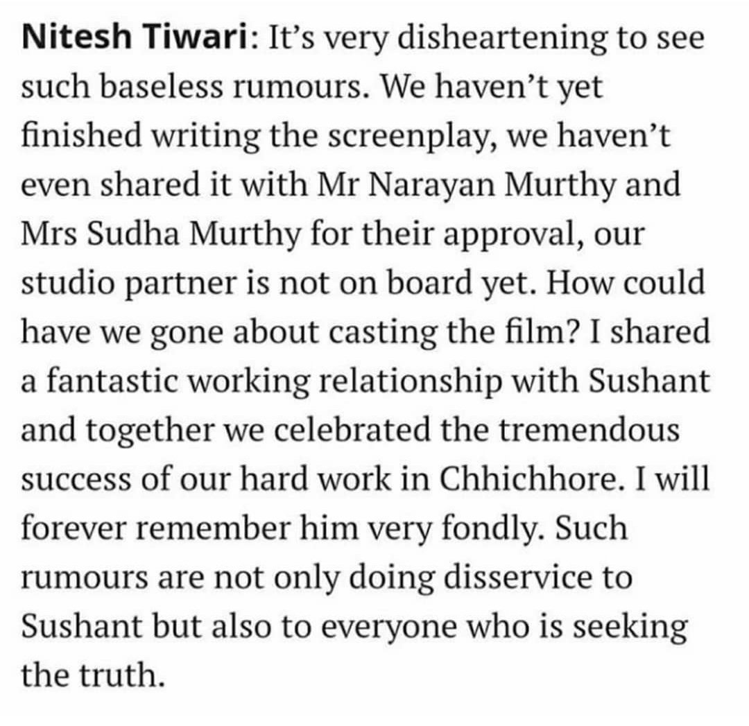 Director Nishant Tiwari Clarified That #SushantSinghRajput Was Never Replaced By #AkshayKumar Its Shameful That Few People Are Targetting #AkshayKumar For Their Personal Matters #AkshayKumar #SushantSinghRajpoot #CBIEnquiryForSSR #CBIInMumbai #CBIForSushant