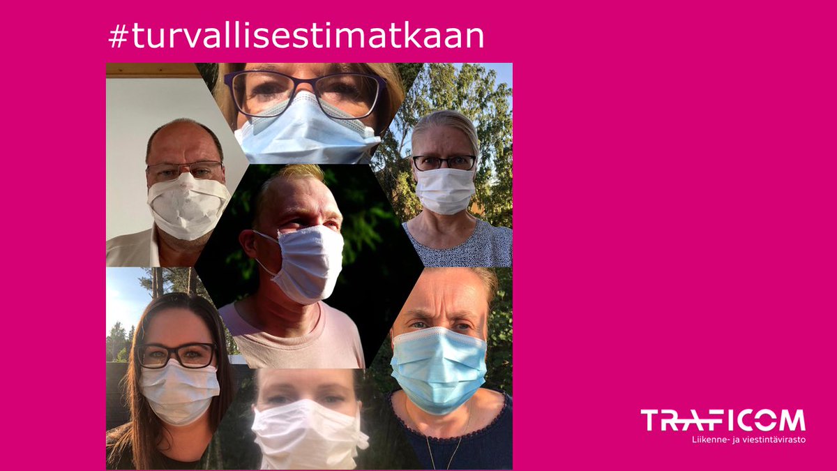Kannan huolta siitä miten jokainen meistä olisi turvassa.Käytetään maskia #henkilöliikeeteessä ja paikoissa joissa turvavälit ei riitä. Pidetään huolta toisistamme❤️

Esimerkin voimalla <a href="/TraficomFinland/">Liikenne- ja viestintävirasto Traficom</a>  johtajisto. Pieni teko, suuri vaikutus <a href="/THLorg/">THL</a>