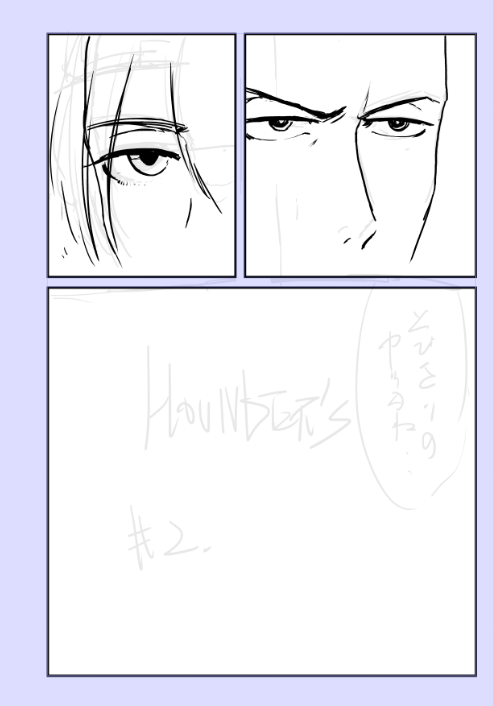 とりあえず適当に線画入れ始めた 