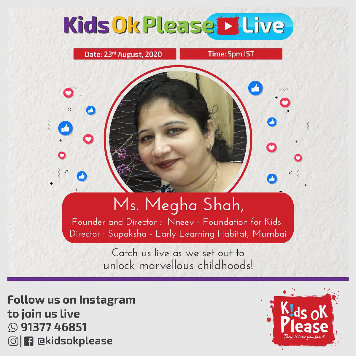 Kids Ok Please Live 
#kidsokplease #kidsokpleaselive  #marvellouschildhoods #kids #children #activitiesforkids #activitiesforchildren #events #onlineevents #eventsforchildren #onlineworkshops #childhoodlearning #earlychildhoodlearning #discussion #onlinediscussion #conversation