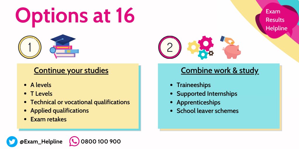 If you are considering your next steps now that you have your GCSE results our Exam Results Helpline advisers are here to help.

📞0800 100 900 or send us a DM.

#ExamResults #gcseresults #gcseresults2020