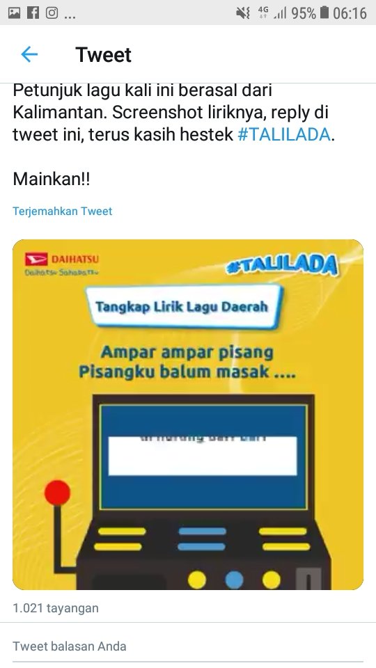 fariz_zhafari's tweet photo. @DaihatsuInd Ampar ampar pisang
Pisangku balum masak
Masak bigi di hurung bari bari
#TALILADA
@enni_fa @elmiati4 @yuli_chudhori @qolbiku @LinaAgustin123 https://t.co/SJaNsTsdEx
