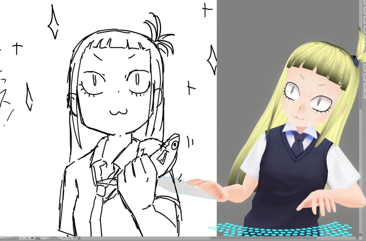 出来た
元に忠実な釘ちゃんアバターが 