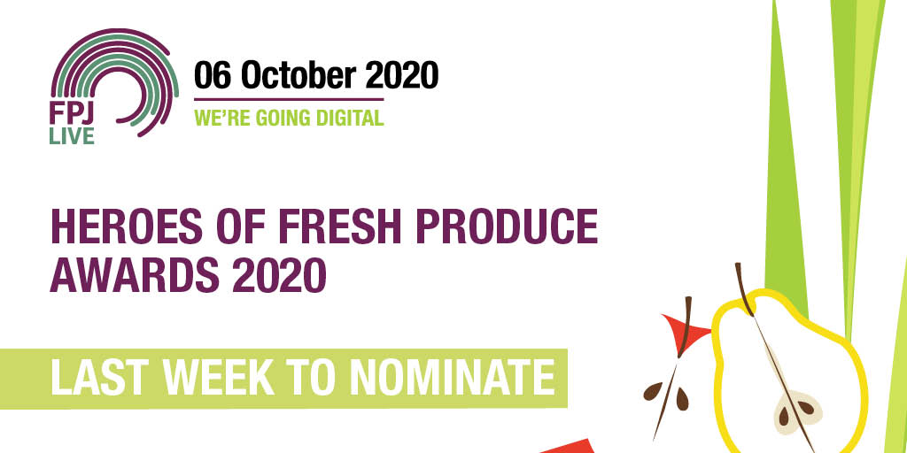 LAST WEEK TO NOMINATE YOUR 2020 FRESH PRODUCE HERO! Winners receive – as well as the pride that comes with being crowned for your heroic contribution – a smart winner’s trophy and a profile in FPJ to appear in the months following the awards. ow.ly/Fol650B5j4f