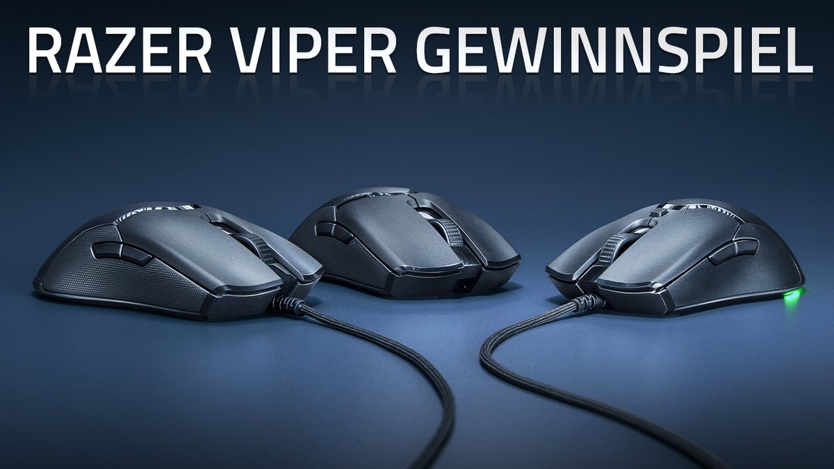 🐍 Razer Viper #Giveaway

Wir verlosen zwei Mäuse aus der Viper Familie.

So machst du mit:
1. <a href="/RazerGermany/">R Λ Z Ξ R 🇩🇪</a> folgen ✅
2. Maus wählen:
🔁= Viper Ultimate 
💬= Viper Mini
💚= Viper

Viel Glück!
Das #Gewinnspiel endet am 26.08.2020 um 23:59 Uhr.

#Razer
TNB: rzr.to/rzrtnb