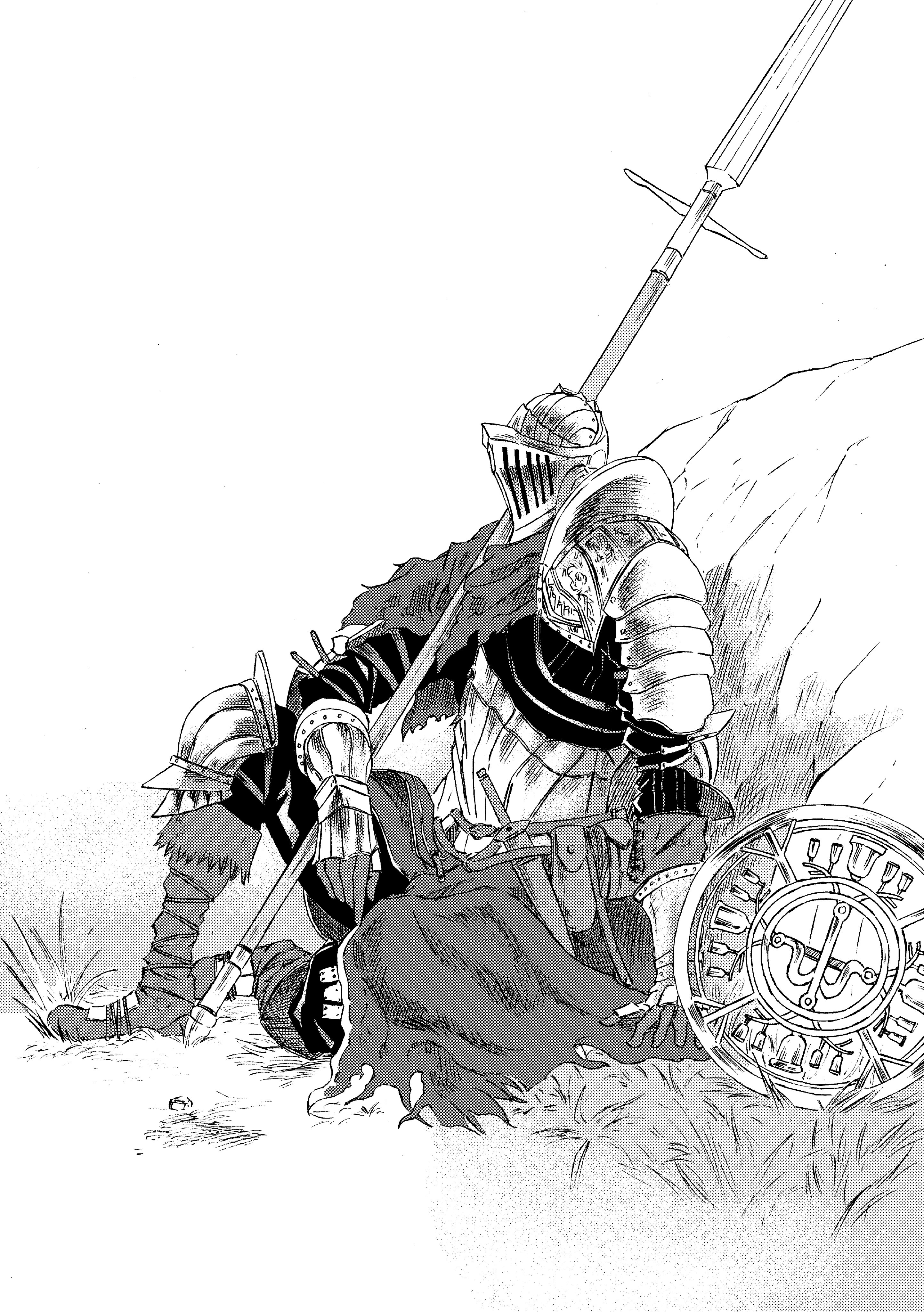 絵を描く人 リクエストno 21 ダークソウル２ 古兵ブラッドリー 古兵というだけあって他の協力npcに比べてかなり戦術の幅が広い 攻撃はもちろん 防御もすればローリング回避もする上 自身が傷つけばエスト瓶を使いホストの体力が減ればジェスチャー