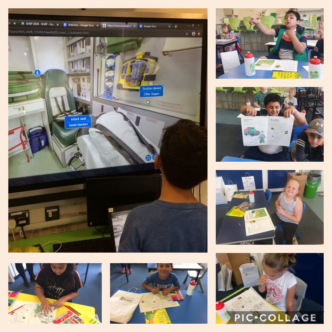 CoedglasS's tweet photo. We loved having a look around a virtual ambulance and our activity books. Thanks to @WelshAmbulance @cardiff_squad @CoedGlas https://t.co/awUKb4Lin6