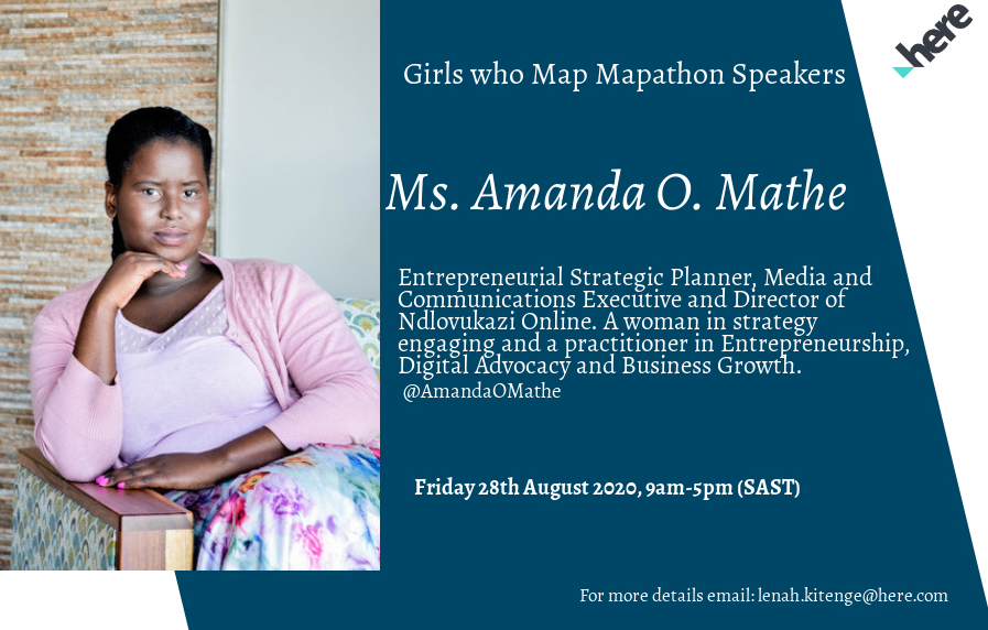 maps_za's tweet photo. 1. Ms. Amanda O Mathe; Director of Ndlovukazi Online and founder of Qhakaza Girl. https://t.co/mixlinQWcI