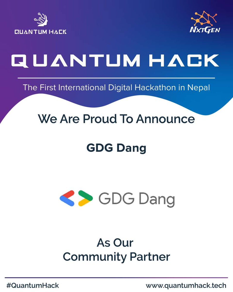 nirajbhusal's tweet image. We are super excited to be a part of “Quantum Hack” the Largest International Digital Hackathon of Nepal as a Community Partner.

#gdg #gdgdang #quantumhack #nepal
@manikantan_k @SaadGH @googledevs @gdgdang @ShadRoi