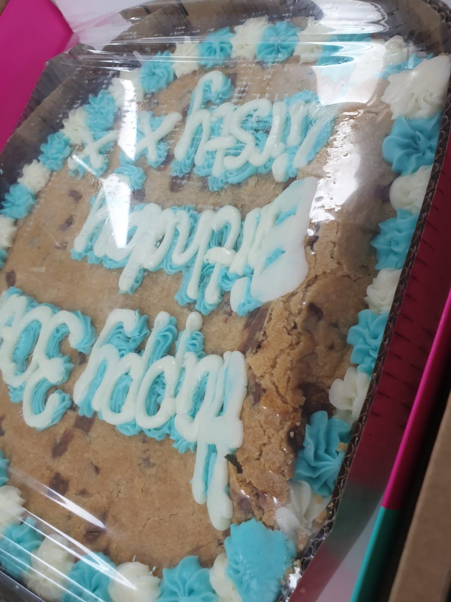ebryan93's tweet photo. Gutted that my friends birthday cookie arrived today like this! £25 for a smashed up cookie - what a joke!!!! Avoid delivery from @MilliesCookies https://t.co/l4hV2WRRwW