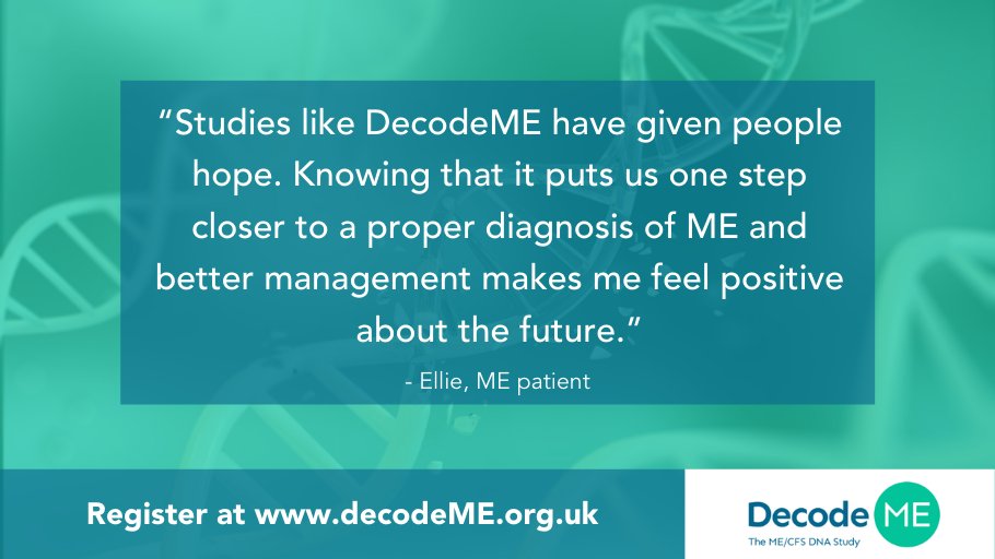 DecodeMEstudy's tweet photo. Another day, another chance to spread the word about #decodeme.

If you have #MECFS or know someone who does, please keep sharing to help us recruit as many people as possible. 

🔹Sign up today at https://t.co/008spz1u4S

#pwme #spoonies #research https://t.co/AT2CslIrD0