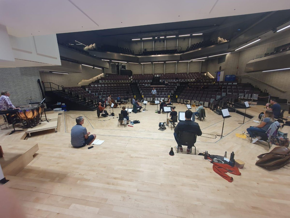 RMBandService's tweet image. COVID won’t halt our professional development and two of our newest Directors of Music have relished the opportunity to be back with the baton! Capt Tom Griffin RM and Lt Dan Button RM are seen here @RNCMvoice with the Manchester Camerata as they study for a Masters in conducting