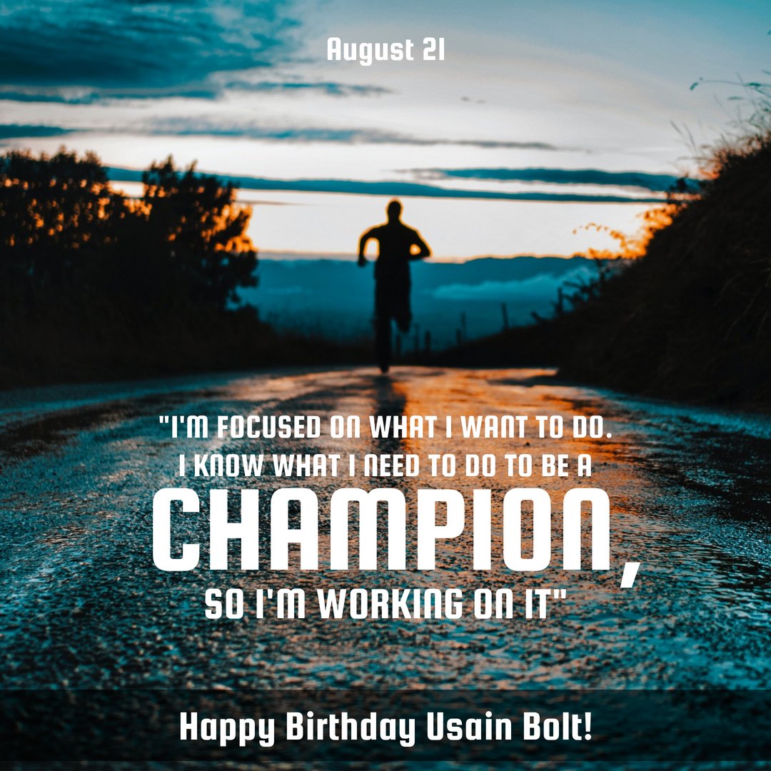 Happy Bday Champ! - August 21 - Fitness Champion Usain Bolt!  via  