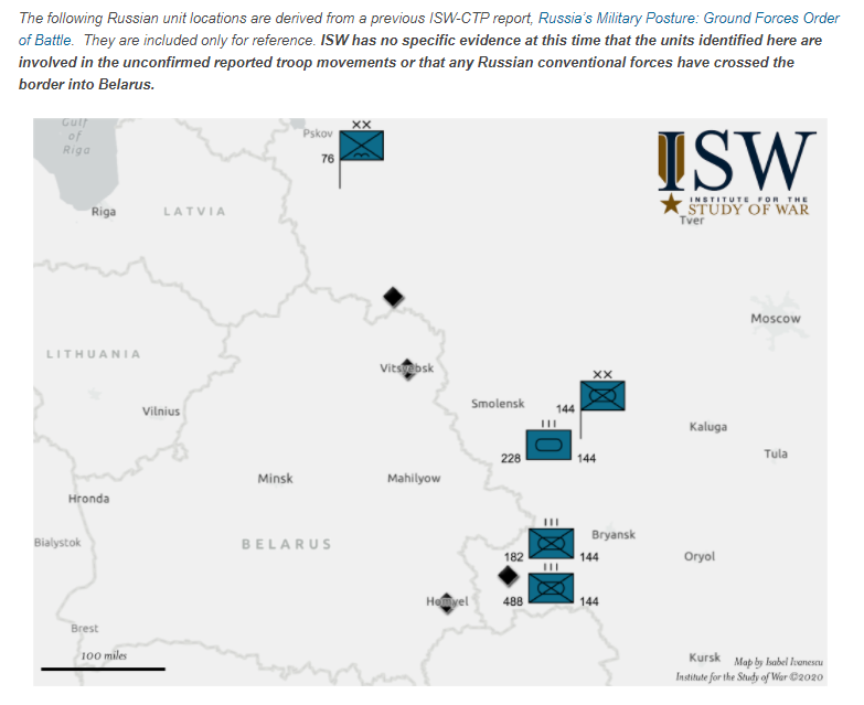 15 AUG 4:00 pm EDT"Warning: Belarusian President  #Lukashenko Reaches Agreement with the Kremlin for Russian Intervention"The ISW team caught & quickly published early signs of a possible Russian troop mobilizationht  @IsabelIvanescu for map support http://www.iswresearch.org/2020/08/warning-belarusian-president-lukashenko.html