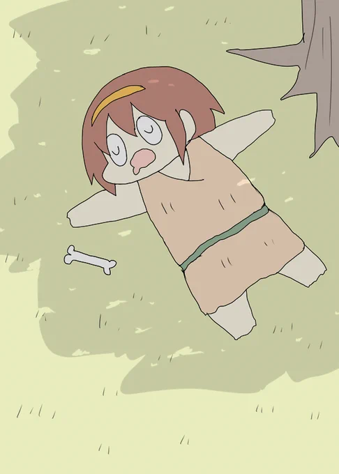 木陰でお昼寝する白露原人 