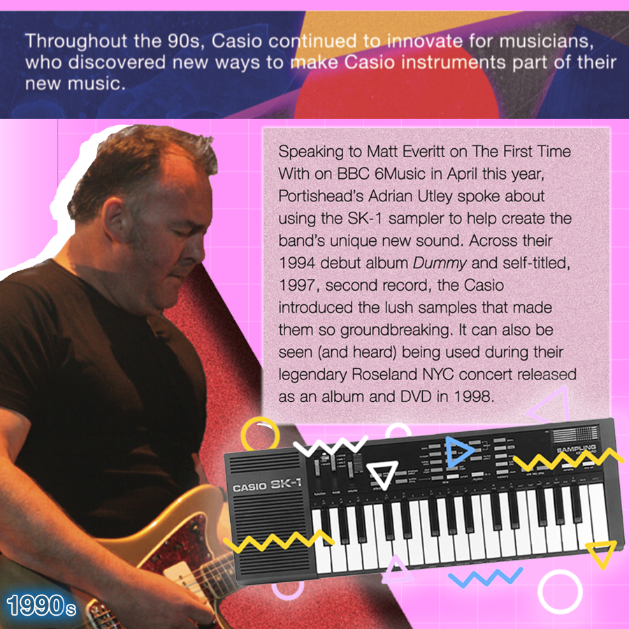 CasioMusicUK's tweet photo. The SK-1 can be seen (and heard) being used during Portishead's legendary Roseland NYC concert ๐ค released as an album and DVD in 1998. #Casio40 https://t.co/K6NreugR27