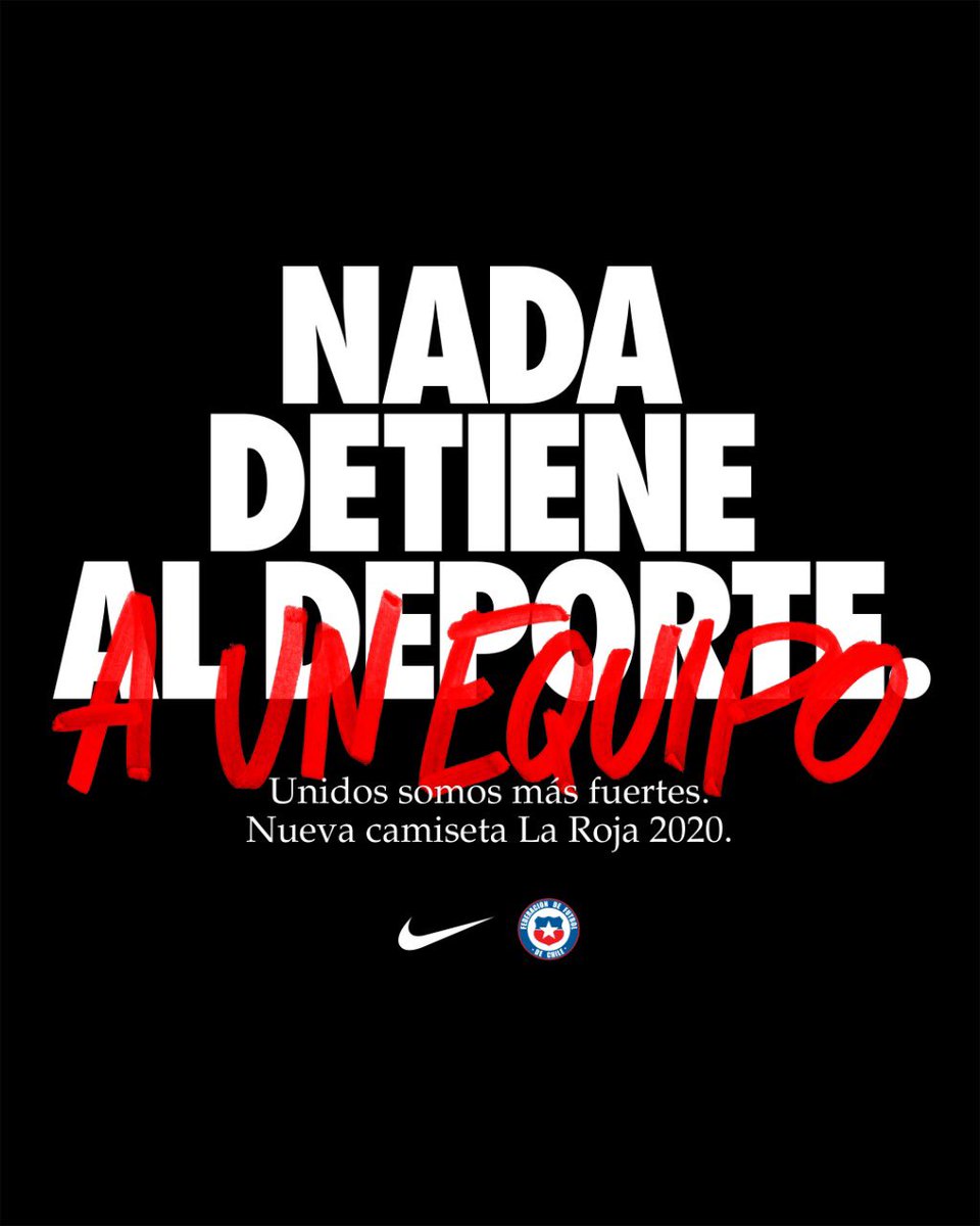 Nada detiene a un equipo. Unidos somos más fuertes. Nueva Camiseta #LaRoja 2020. <a href="/nikefootball/">Nike Football</a>