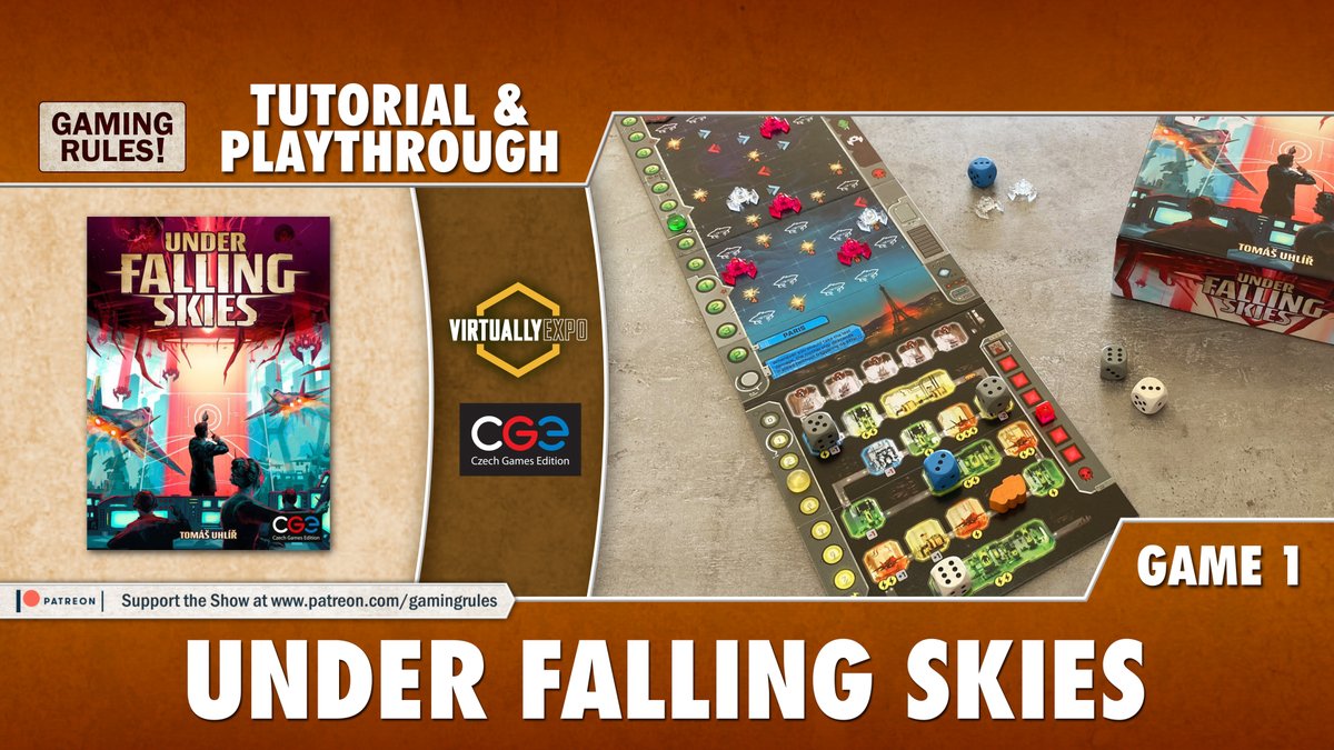 czechgames's tweet image. The very 1st #UnderFallingSkies playthrough of @UKGamesExpo
 is about to start in 20 minutes! How exciting will the game be this time?
Join any of these channels and enjoy:
Twitch buff.ly/39DeM9d 
Youtube buff.ly/3hgFfg0 #ukge2020 #virtuallyexpo