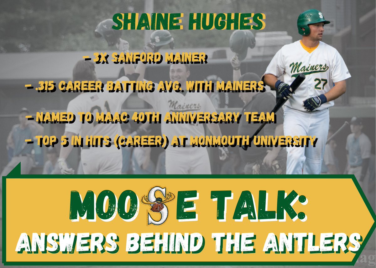 This guy look familiar? 3X Sanford Mainer and former <a href="/MUHawksBaseball/">Monmouth Baseball</a> stud <a href="/ShaineHughes/">ShaineHughes</a> will be joining <a href="/Nick_Lalpuis/">Nick Lalpuis</a> on the next episode of #MooseTalk . Submit your questions for this certified baller✅ below👇🏼 or on our Instagram story! 

#MainersAlumni #WeMissBaseball