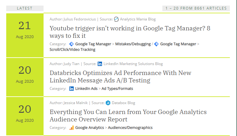 DigitalMarkBase's tweet photo. 11 fresh articles on #DigitalMarketingBase today -> now including 8,661 references of past 24 months -> https://t.co/4jZlPa7nW7 #PPC #Analytics https://t.co/6v5xUq674L