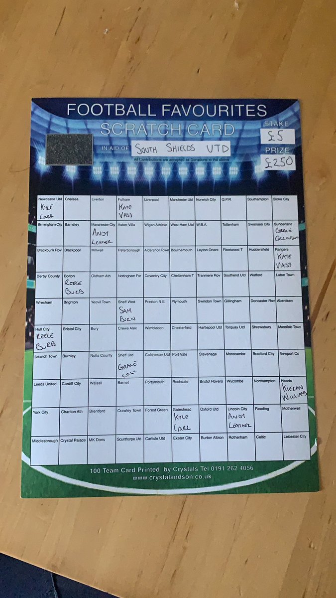 Footy Card for the upcoming Season, message to pick a team and Ill send bank details £5 a team £250 winner
#United