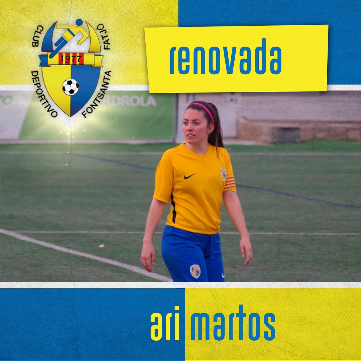 FutfemM's tweet image. Tres importantes renovaciones del conjunto de Cornella la @CDFF1977 

Ari Martos 
Cristina Del Olmo
Mabel Lucena 

Las amarillas están haciendo una gran plantilla para la temporada (2020-2021) 

@FutfemBaixLlob1 @Granviaradio1 @rsmbarcelona @radiomussol @FermnPrietoTru1