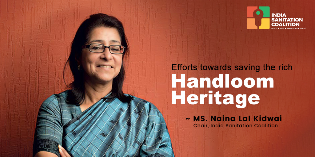indsancoalition's tweet image. Due to the pandemic, the already struggling handloom industry has suffered a mighty blow. Ms. NLK, Chair ISC, extends her support to @TexMinIndia &amp;amp; @smritiirani in helping the handloom artisans &amp;amp; in mitigating damages towards this venerable &amp;amp; exquisite art form.
#vocal4handloom
