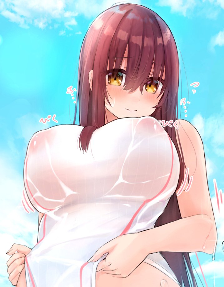 こ、こんなに透けちゃってる…(>_<) 