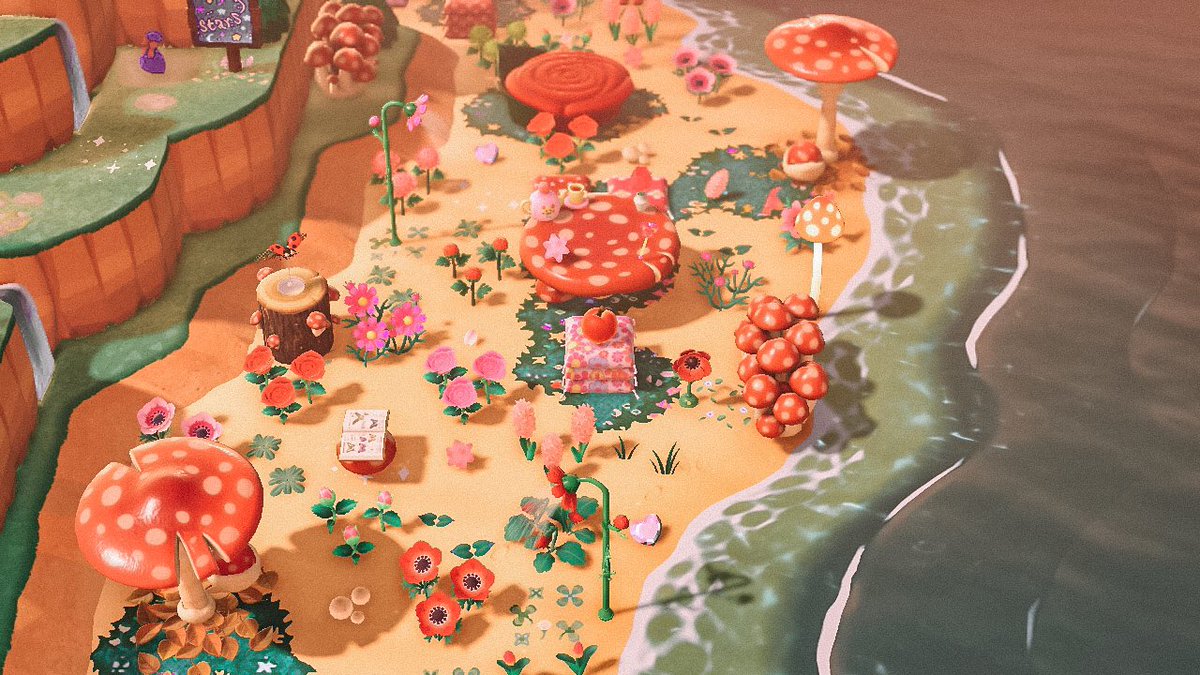kaatieacnh's tweet photo. 🍄🍎🌷Ok ac twitter time to show u my apple café on the beach entirely inspired by the episode in Food Wars where Momo &amp; Megumi have to create a dish including apples, this café defo serves Momo’s ‘Queen’s Apple Tart’🌷🍎🍄 

#acnh #animalcrossingnewhorizons https://t.co/pGgEX62nCI