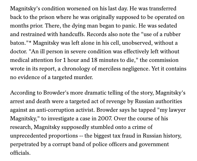 When  @derspiegel and  @BenjaminBidder looked into your fraudulent story, they found the same lies as  @MSNBC, Browder complained to the German Press Council, and his claim was dismissed. https://www.spiegel.de/international/world/the-case-of-sergei-magnitsky-anti-corruption-champion-or-corrupt-anti-hero-a-1297796.html