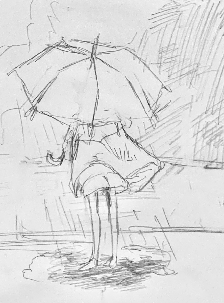 傘のかなの雨 