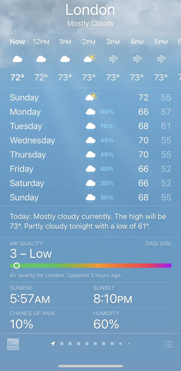 shawnstolfus's tweet photo. Weather app also got a nice update including rain percentages and air quality. https://t.co/TqaRg2gWXO