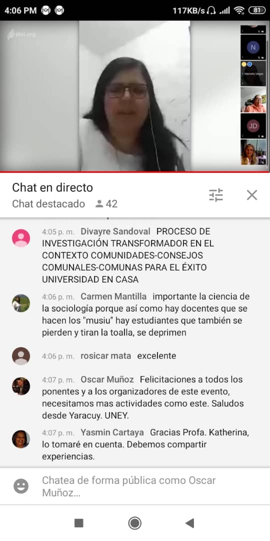 La <a href="/uney_oficial/">UNEY</a> participó a través de <a href="/oscarmartin62/">Oscar Muñoz Ojeda</a> en el #EncuentroDeSaberes dialogando sobre los procesos de transformación a través de la investigación en comunidades. @CesarTrompiz_ <a href="/MPPEUVEN/">MPPEU</a> <a href="/PrensaUney/">Prensa UNEY</a> <a href="/arbolve/">ArbolVe</a> <a href="/ABGCACAM/">CARLOS CAMACARO</a> <a href="/AbgManuel/">Manuel R. Muñoz B</a>