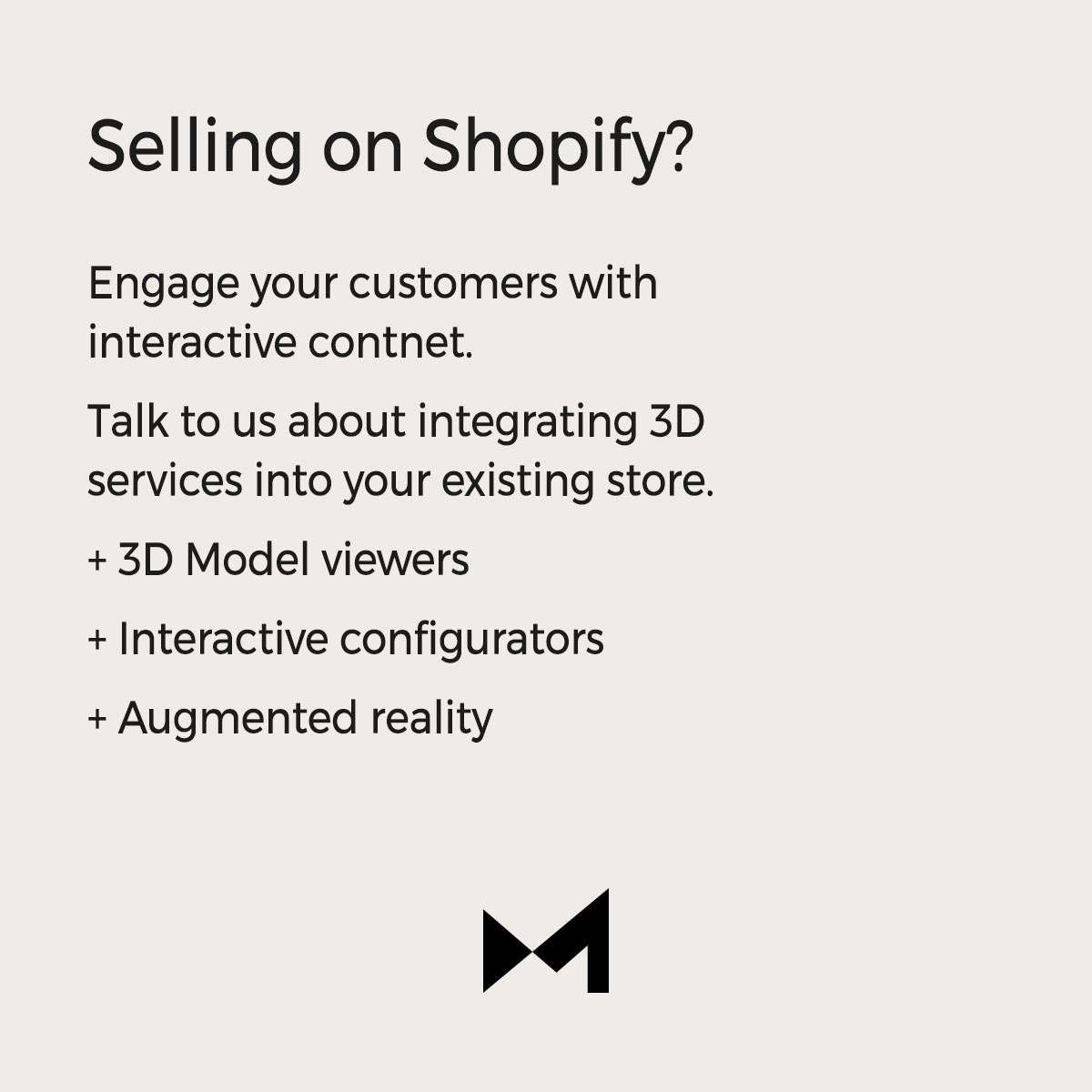 modeconfig's tweet image. Selling on Shopify? 

Talk to us about how we can integrate our 3D services into your existing store. 

#configurator #shopify #interactivedesign #3d #cgi #ecommerce