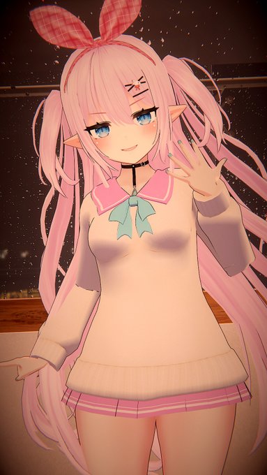 アルディナさんを魔改変してVRChatのアバター作りましたピンク髪碧眼のうさぎ系メスガキエルフです 