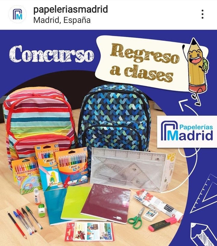 Rosmarbr's tweet photo. Si están en #España, no se pierdan este súper concurso en Instagram de regreso a clases que está full equipado. https://t.co/E6vtKDzl5j
