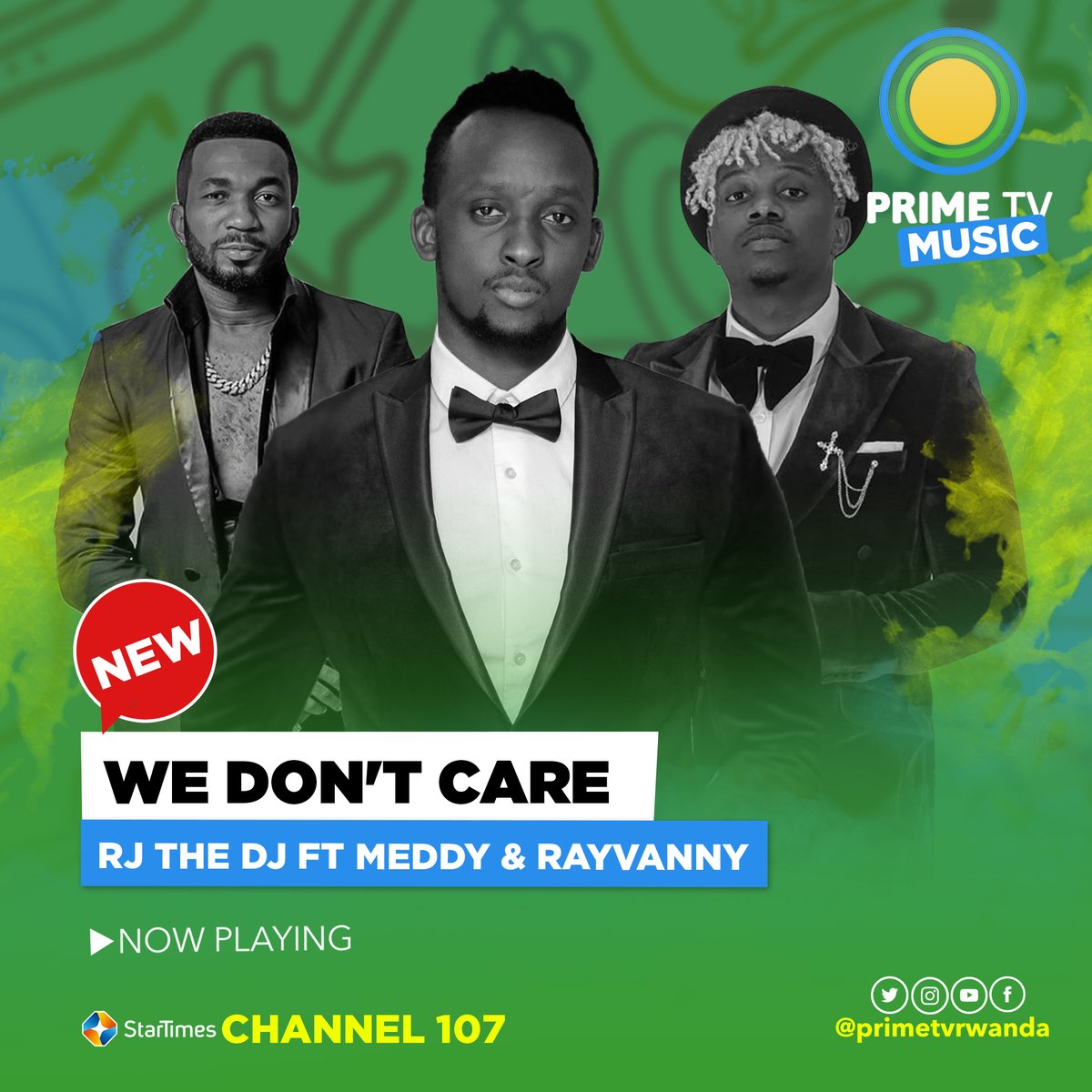 PrimeTv_Rwanda's tweet photo. Catch the new songs from @Meddyonly #romyjons @Rayvanny , @KHALIGRAPH #niyobosco_official
playing on @PrimeTv_Rwanda #Primetv #Empower #Educate #Entertain https://t.co/DUQ7DqAgBz