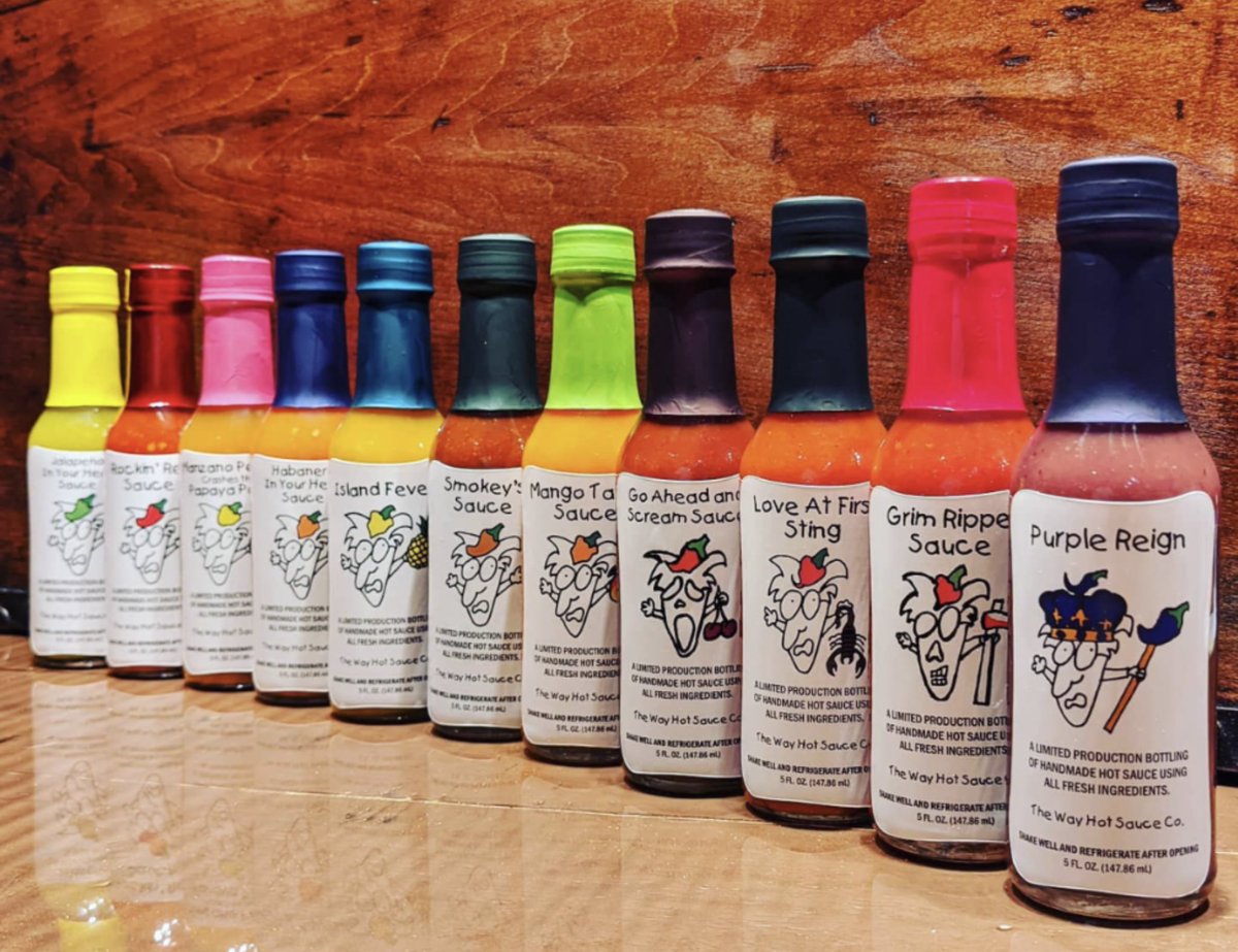 WayHotSauce's tweet photo. These go to 11.
#jalapenoinyourhead🌱 #rockinred🎸 #papayaparty🎉 #habaneroinyourhead🔥 #islandfever🌴 #smokeyssauce💨 #mangotango🥭 #goaheadandscream👻 #loveatfirststing🦂 #grimripper⚰️ #purplereign💜 #hotsauce #hotsaucelover #wayhot #wayhotsauce
👉🏻 FOLLOW: @wayhotsauce https://t.co/9LnLN5gB4S