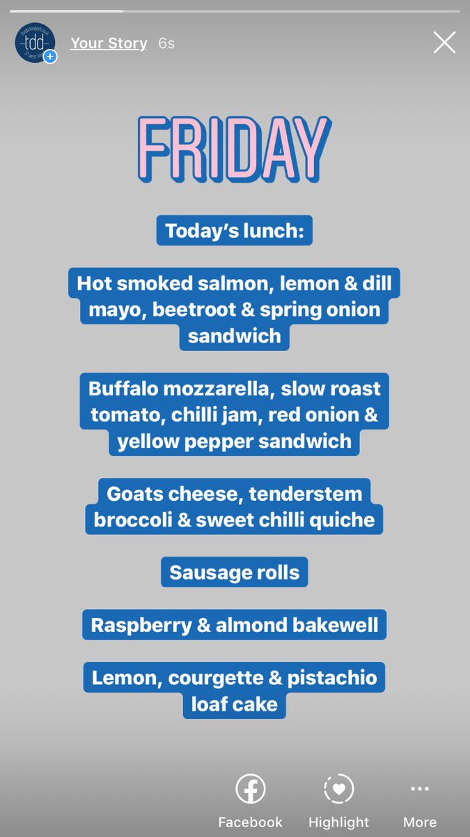 L U N C H 
Today’s lunch options...