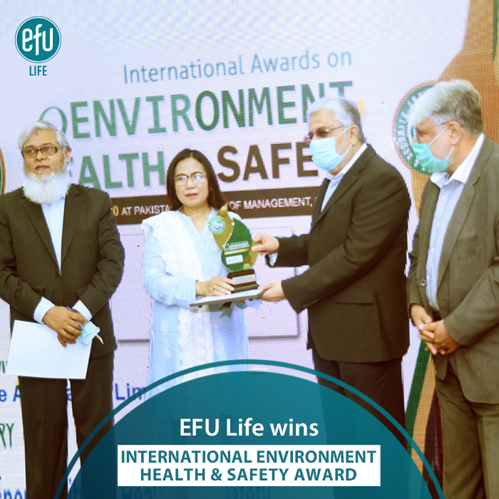 EFU_Life's tweet photo. #EFULife has been conferred with ‘International Environment Health & Safety Award’ in the category of ‘Responsibility for Health & Safety’ at the 6th International Environment Health & Safety Awards by #TheProfessionalsNetwork & #EthicalBusinessUpdate. https://t.co/tGFLyUpQoA