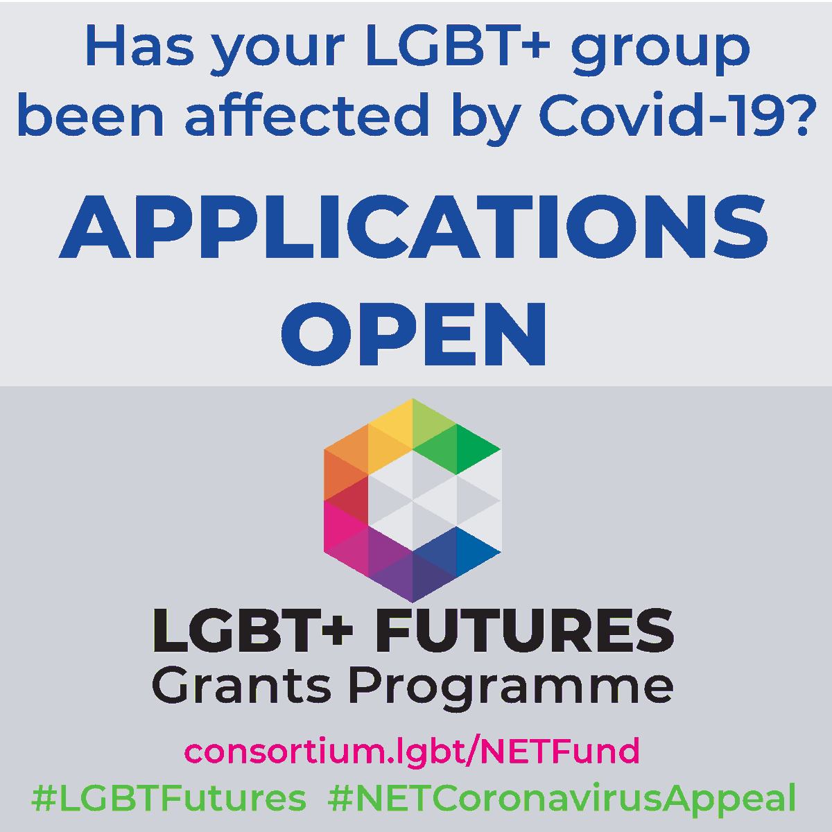 In case you missed it: 📢 We are delighted to announce the launch of our new #LGBTFutures Fund to support #LGBT+ organisations affected by #COVID_19: consortium.lgbt/2020/08/20/lgb…

Thanks to funding from #NETCoronavirusAppeal, £350K is available to LGBT+ organisations across the UK🪙💷