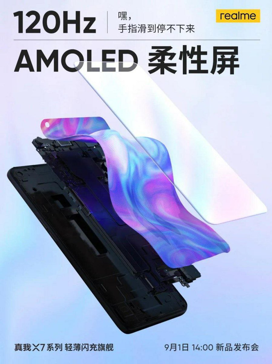 Androidify4's tweet image. Realme X7 will indeed feature 120Hz Amoled display (would give competition to  OnePlus nord and k30Ultra)
