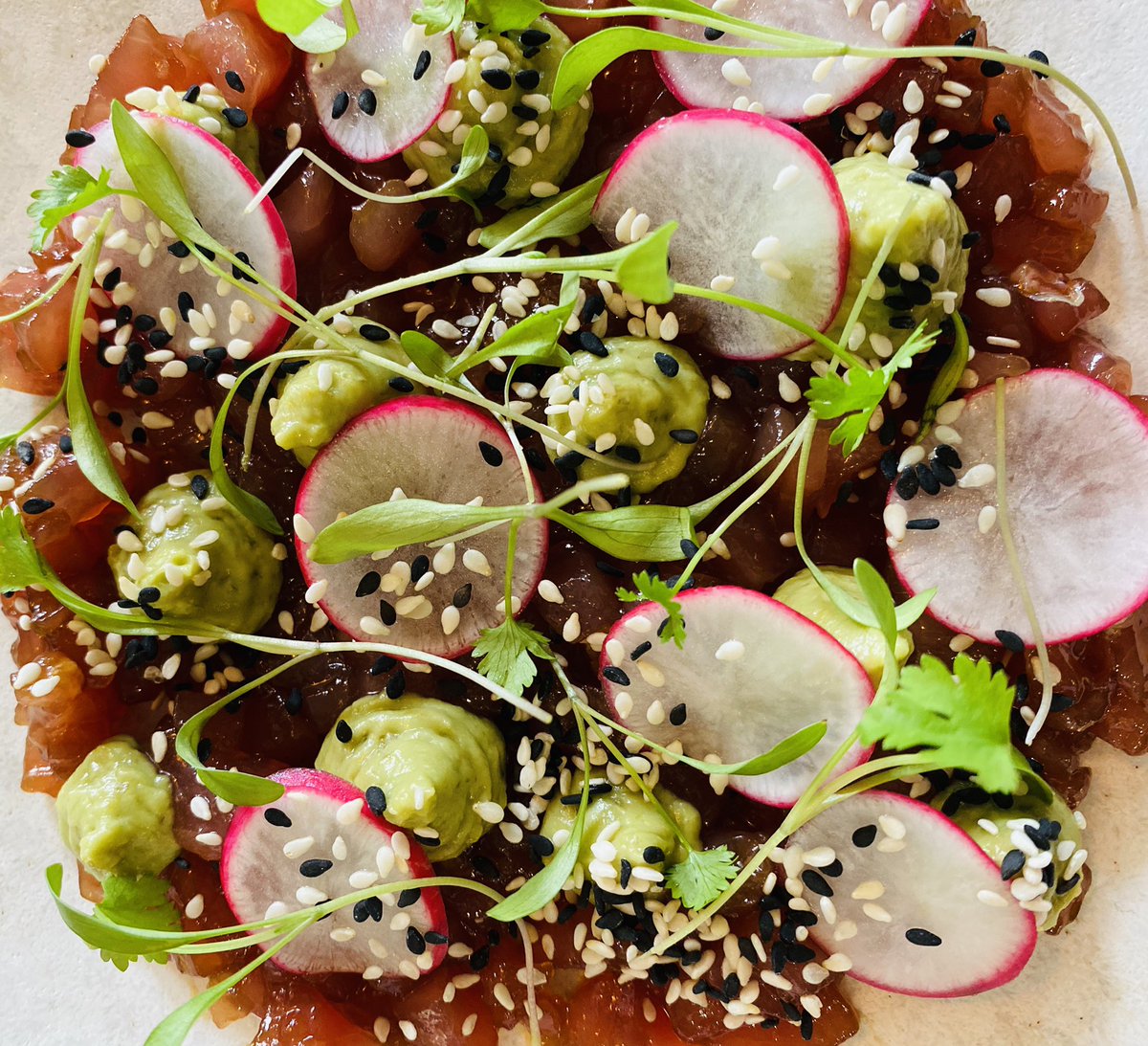 salthousetapas's tweet photo. Tuna Tartare, avocado, jalapeño purée, apple, fennel, sea same soy dressing https://t.co/IxxXtifsIV